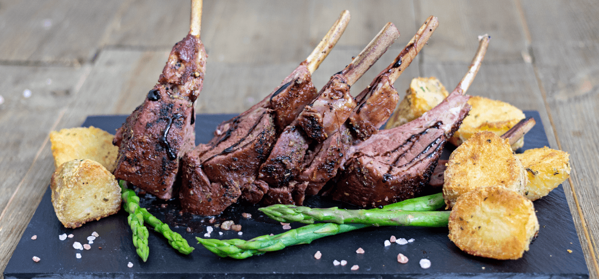 Smoked Rack of Lamb with Balsamic Reduction